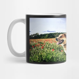 Dog in the Poppy Fields Mug